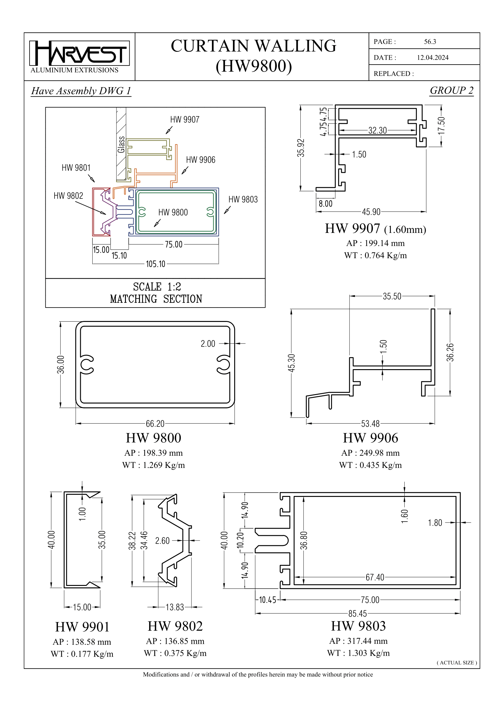 CT Curtain Walling HW9800 – HARVEST ALUMINIUM