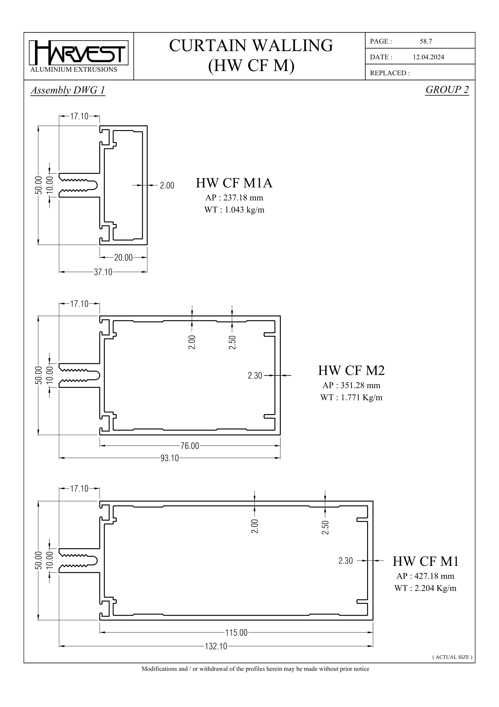 CT Curtain Walling HW1200 – HARVEST ALUMINIUM