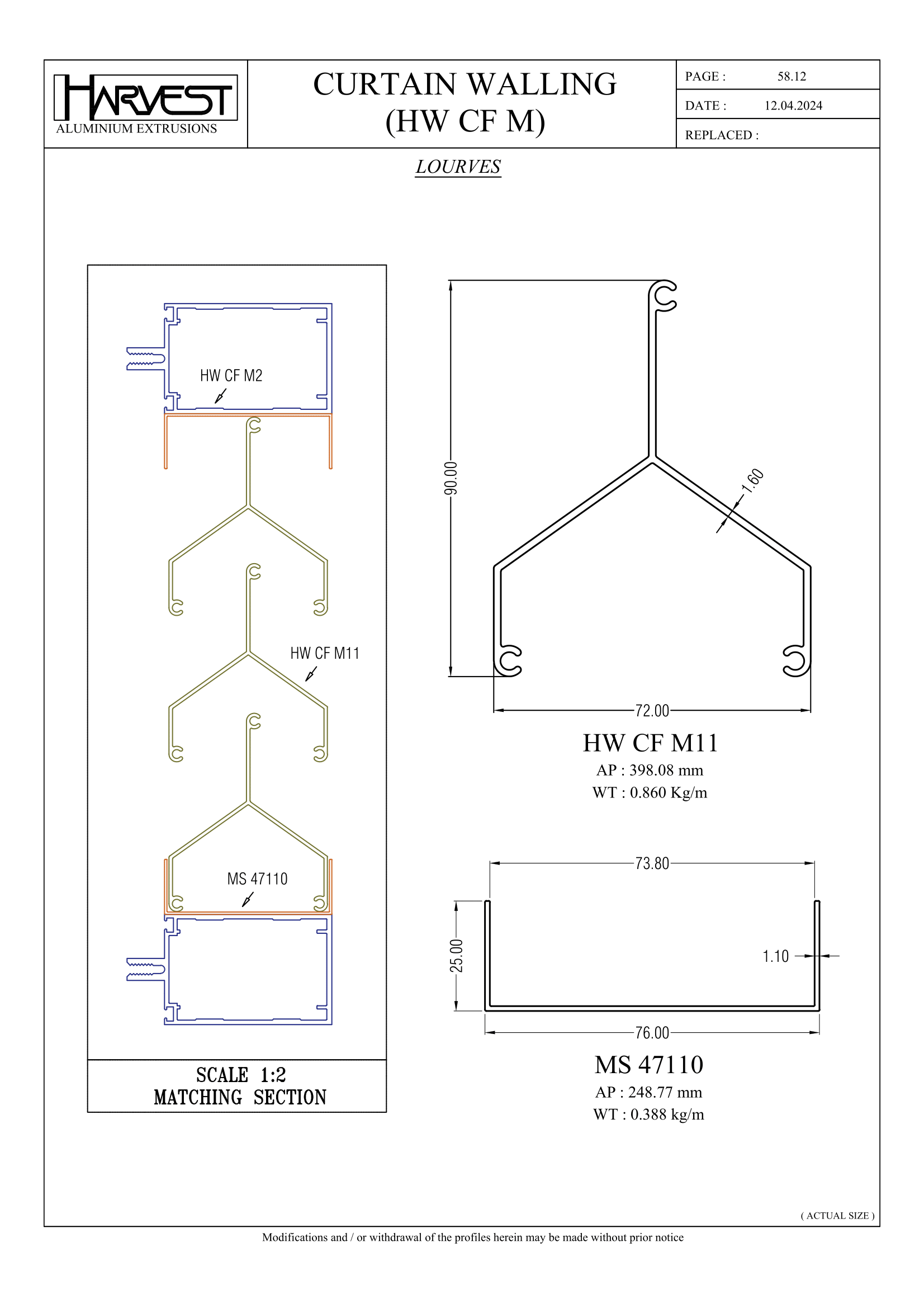 CT Curtain Walling HW1200 – HARVEST ALUMINIUM