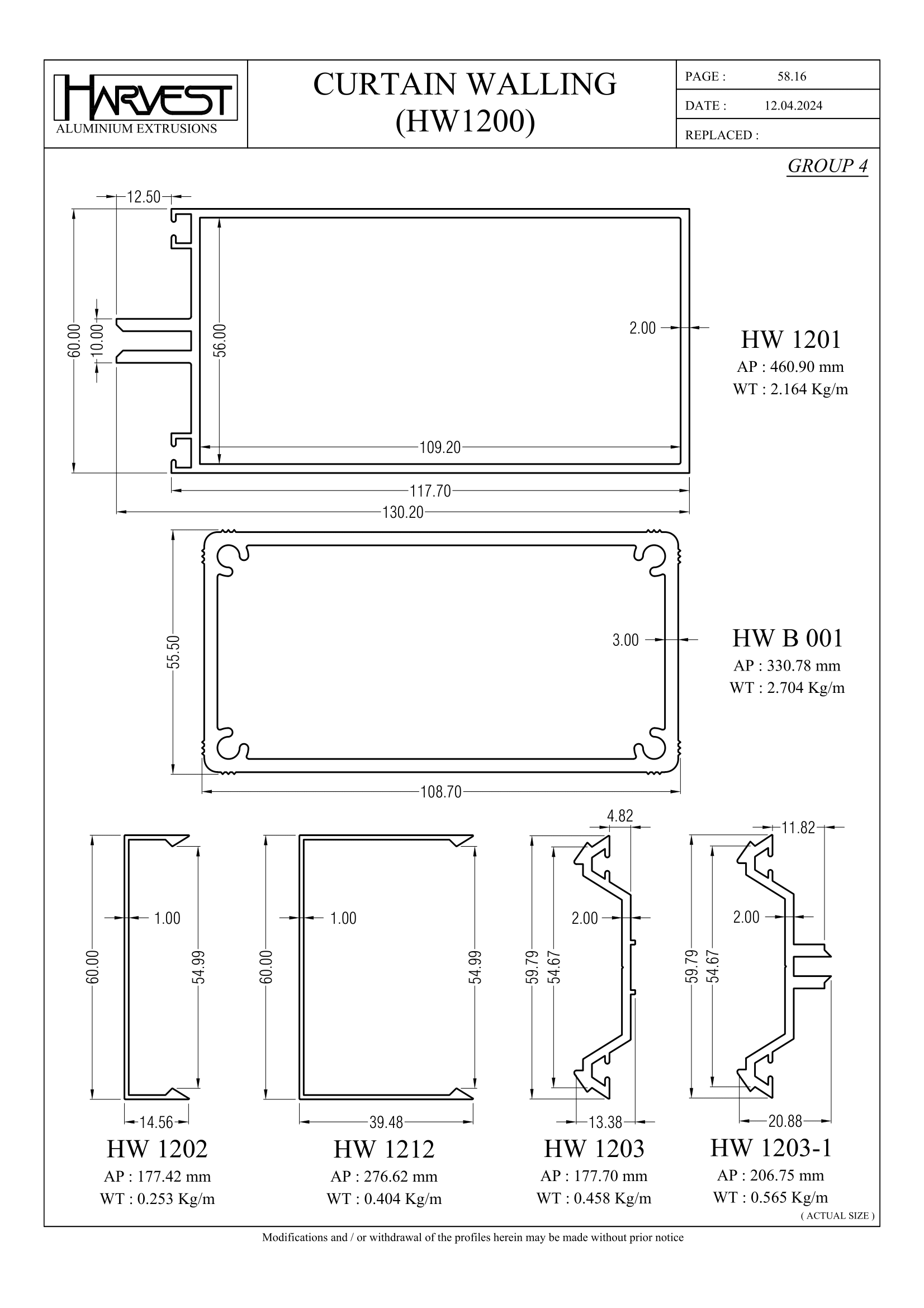 CT Curtain Walling HW1200 – HARVEST ALUMINIUM