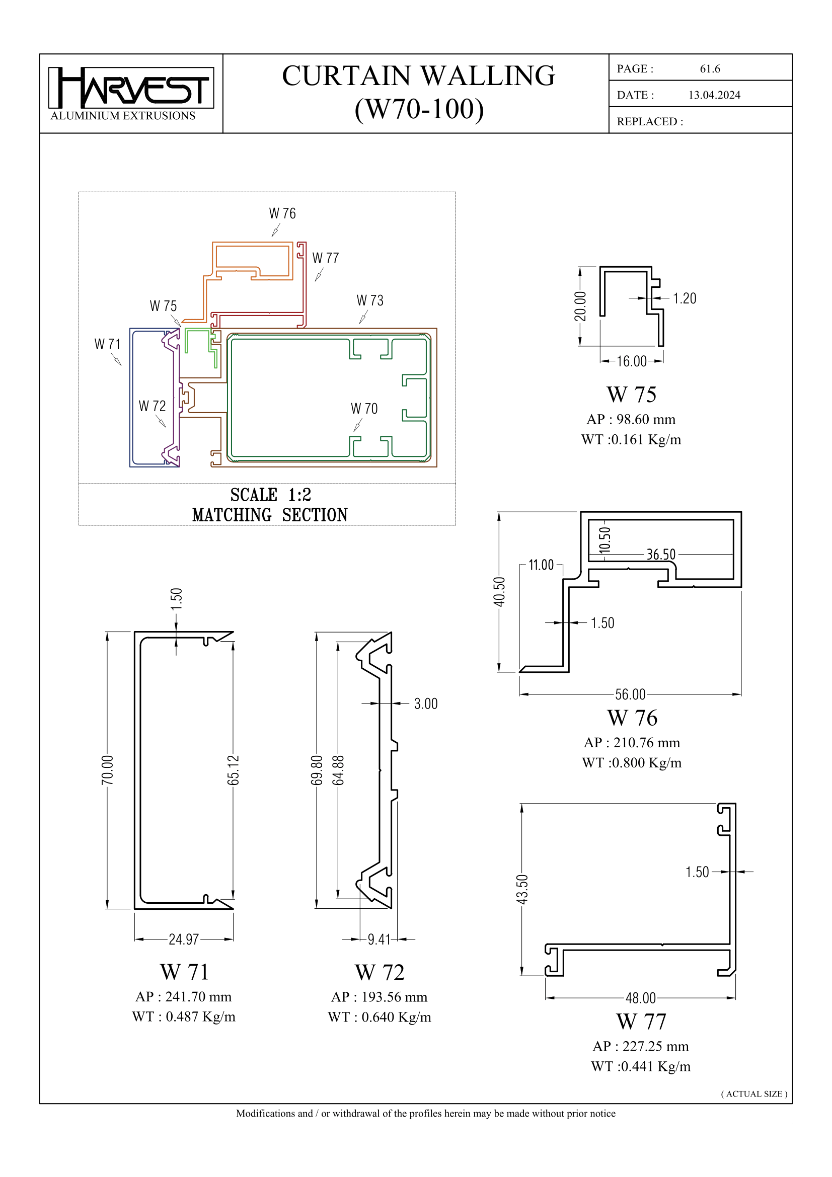 CT Curtain Walling W70-100 – HARVEST ALUMINIUM