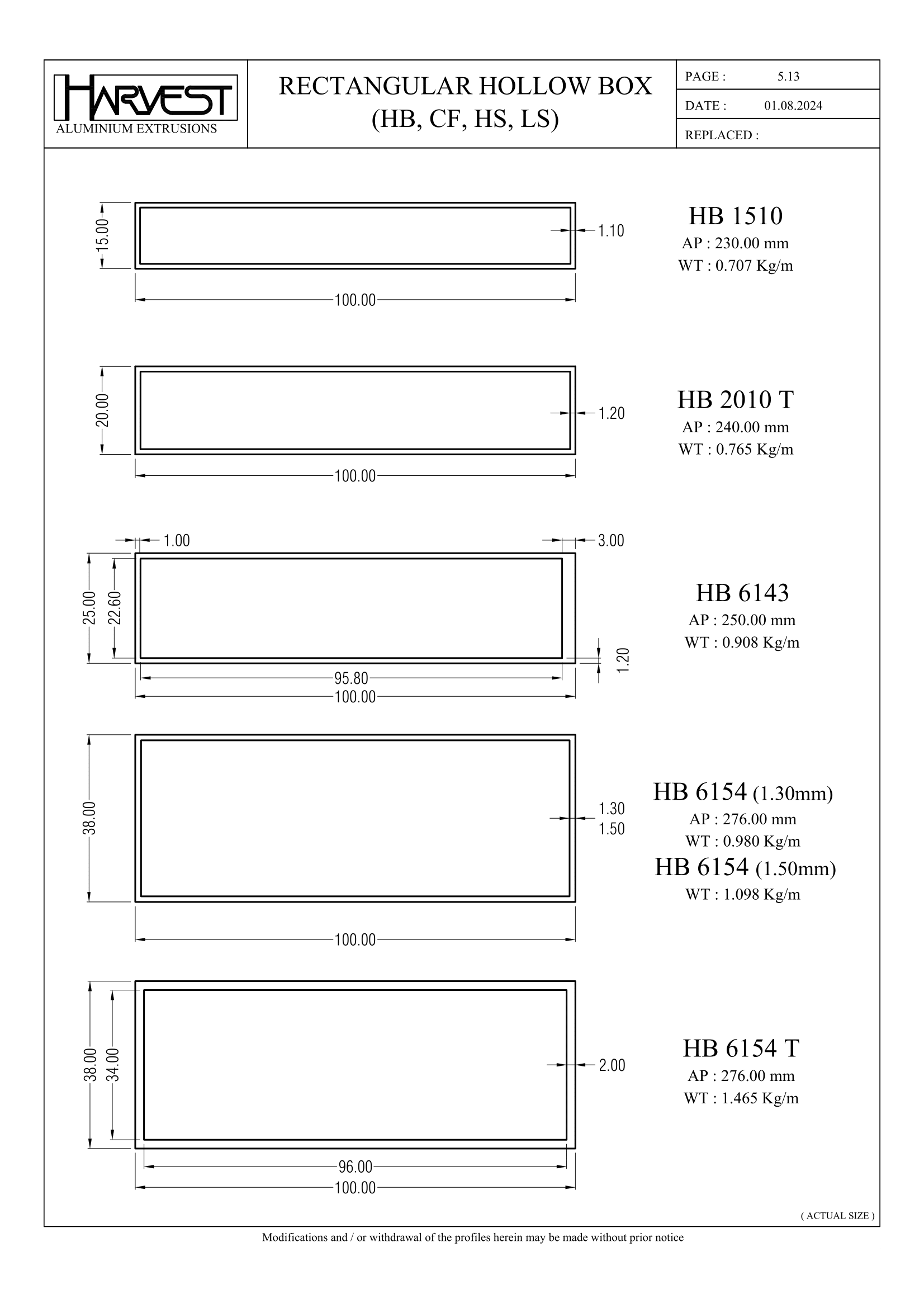 CT Rec Hollow – HARVEST ALUMINIUM