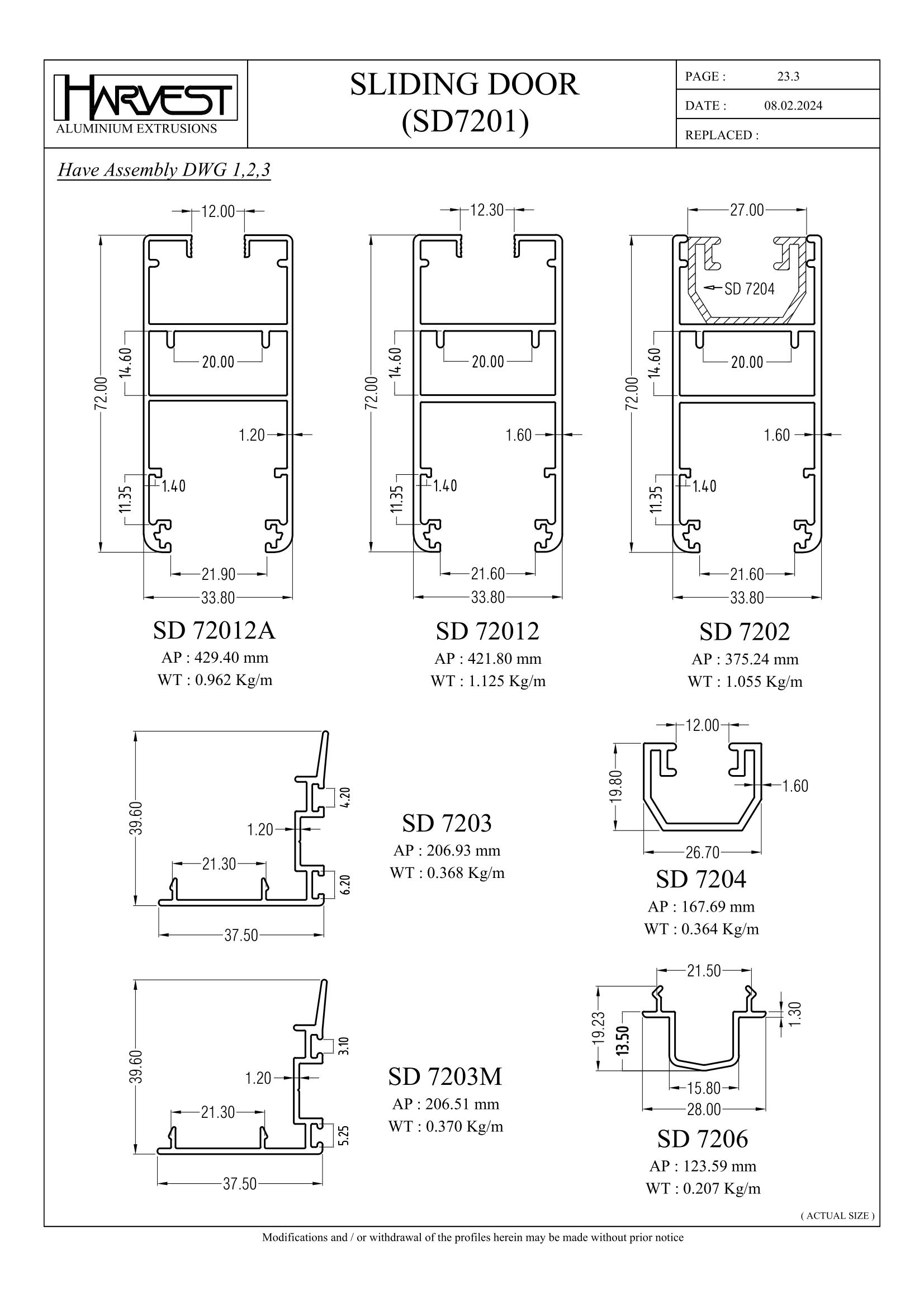 CT Sliding Door SD7201 – HARVEST ALUMINIUM